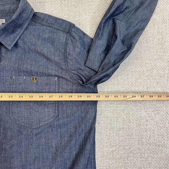 Carhartt Chambray Shirt Flex Women's Large (12/14) Blue Button-Up Long Sleeve - Picture 5 of 7